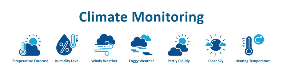 Obraz premium Climate Monitoring Web Icon with banner Collection