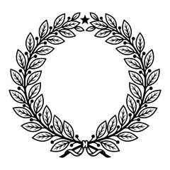 Obraz premium Black Laurel Wreath Icon Design