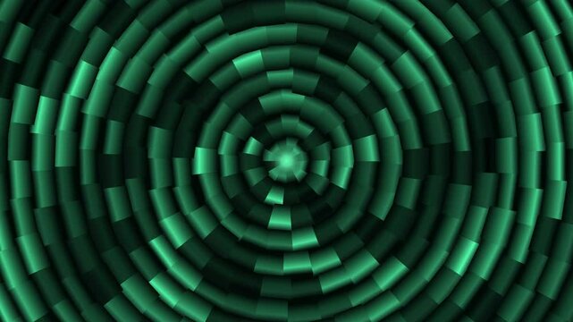 Seamless loop emerald green facet spiral tunnel vortex abstract background animation