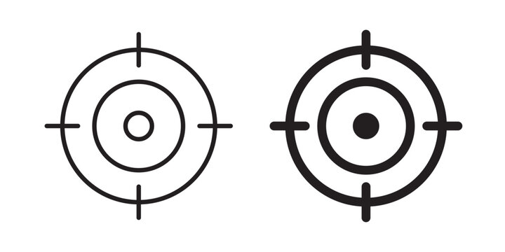 Objectives icon flat outline in black