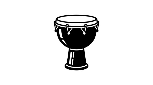 Djembe hand drum percussion vector icon.