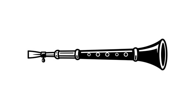 Ethnic woodwind trumpet instrument illustration.