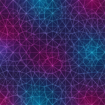 Intricate network of interconnected lines forming a complex abstract grid pattern.