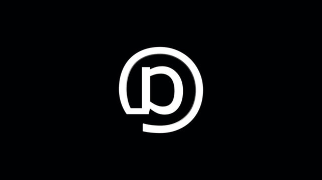 3D At Symbol Icon Spinning Seamless Loop with Alpha Channel Transparent Background