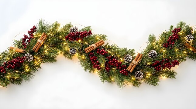 Elegant Holiday Wreath Decorated with Berries and Ornaments.