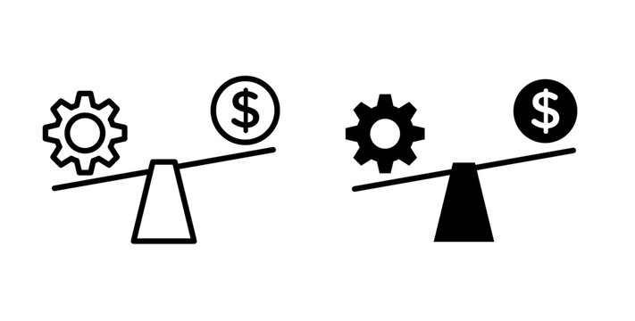 Leverage icon flat outline in black