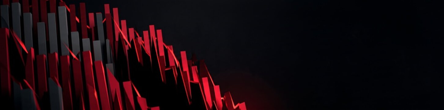 深刻な下落トレンドを示す株価の棒グラフ
