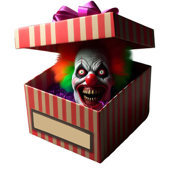 Halloween Jack in te box with creepy clown