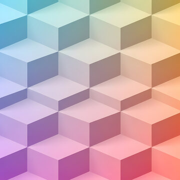 Vibrant 3D Isometric Cubes Arranged in a Stepped Gradient Pattern.