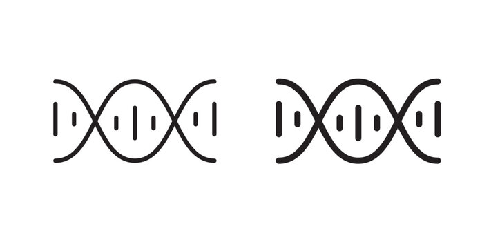 Genetic icon flat outline in black