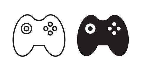 Game controller icon flat outline in black © Vince