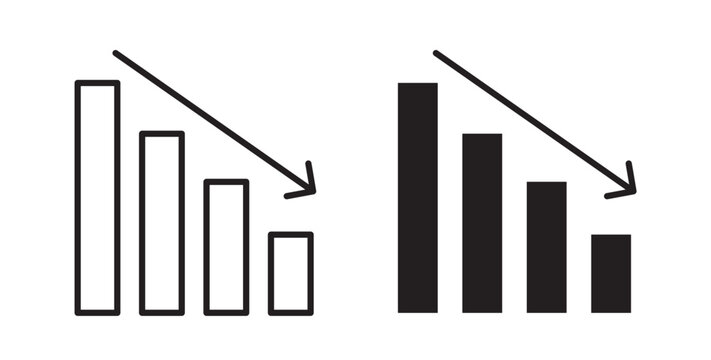 Decrease icon flat outline in black