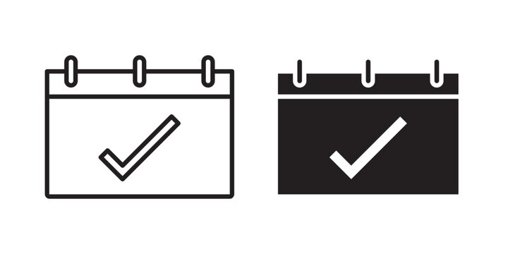 Appointment icon flat outline in black