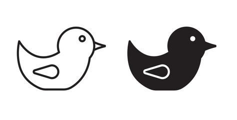 Fototapeta premium Duck icon flat outline in black