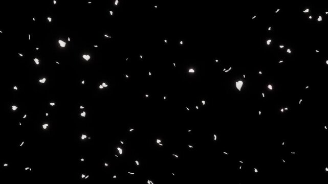ハートのモチーフが上品な真珠色の光を帯びて優しく舞い上がるループ動画。ウェディング披露宴のオープニング、ブライダルフェア告知、愛と感謝を伝えるスライドに最適なシネマティック素材