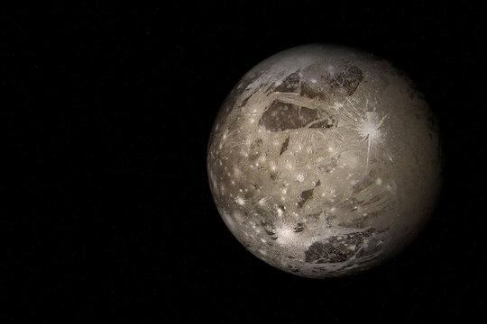 Ganymede, the planetary moon of Jupiter - Solar System