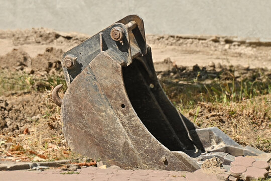 Rusty excavator scoop
