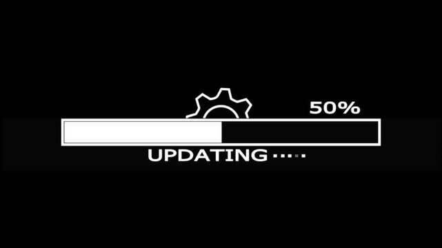Software updating and process, System update icon set Animation with gear sign Isolated on Black Background 4k Animation video
