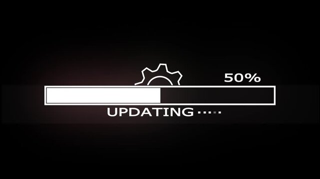Software updating and process, System update icon set Animation with gear sign Isolated on Black Background 4k Animation video
