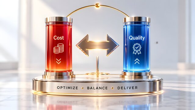 Metallic scale balancing cost reduction and quality improvement cylinders in bright corporate setting