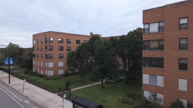 South Shore apartment raid - A drone flies toward the building that was raided by ICE in Chicago - Taken Sept. 22nd, 2026 in Chicago, IL