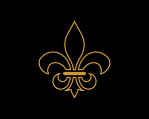 Elegant gold fleur de lis luxury ornament vector logo © Gubuk