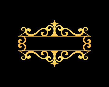 Luxury vintage gold decorative frame and label badge vector