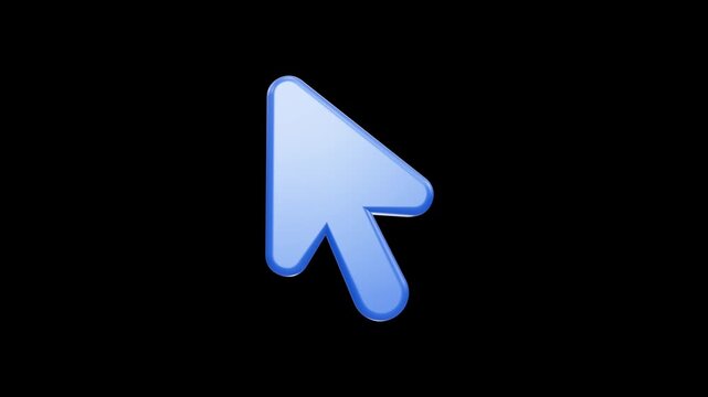 Glossy blue 3D computer mouse arrow pointer
