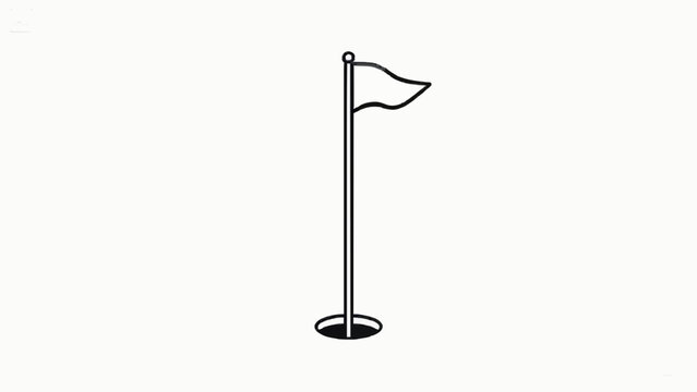 Golf Hole with Flag Vector Illustration
