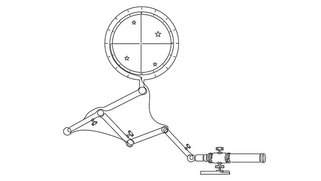 Mechanical device white background.