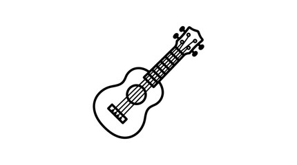 Fototapeta premium Ukulele or guitar line art icon for music.