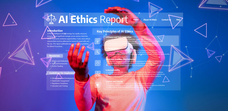 This image illustrates the intersection of AI ethics and digital governance, emphasizing crucial principles of responsibility and regulation in the evolving technology landscape. XDMCP