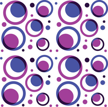 Print Abstract Geometric Pattern With Colorful Circles