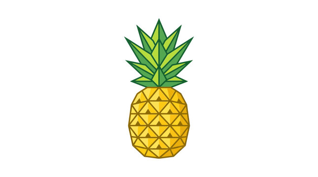 Modern geometric pineapple illustration in low poly vector style