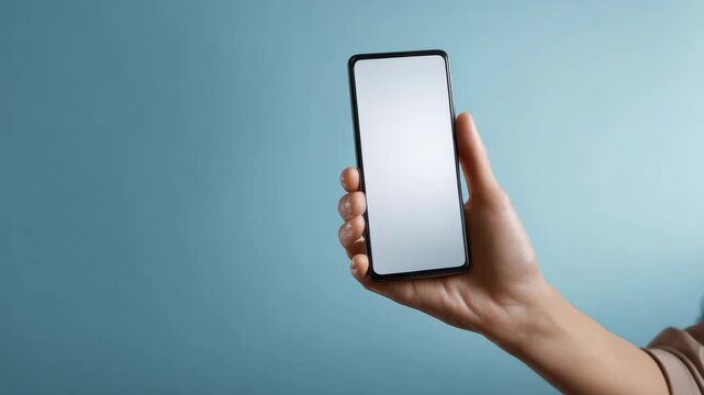 Hands Holding Modern Smartphone with Blank Screen in Various Angles