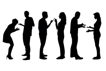 Fototapeta premium People Group Toasting Silhouette Vector Illustration