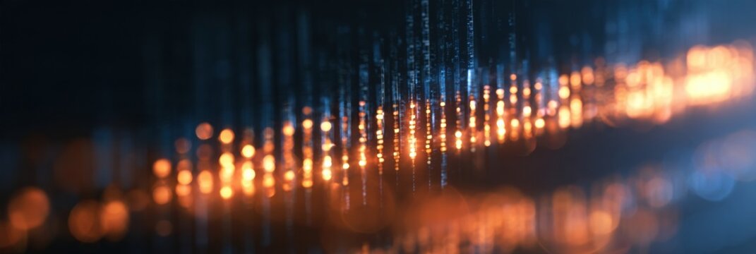 The visualization shows multiple genetic variants contributing to longevity potential. Each variant emits an amber glow across a dark background.