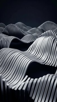 Silver metallic wavy lines