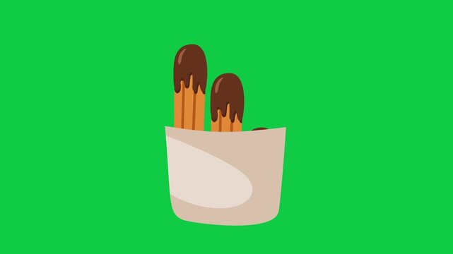 delicious churros with cinnamon and chocolate