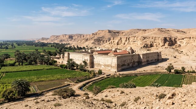 Egypt White Monastery Sohag Monastery Panorama