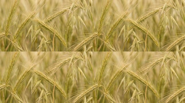 Wild oat field seamless pattern texture background, golden cereal crop agriculture concept.