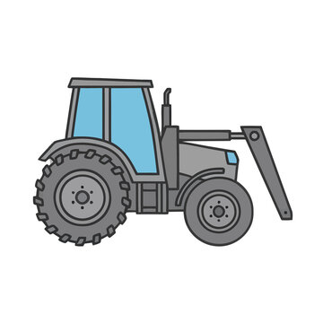 Tractor with front loader illustration