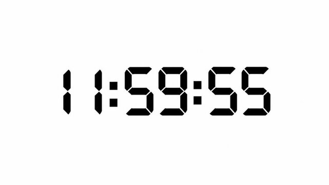 Midnight Digital Countdown with Happy New Year Greeting Animation