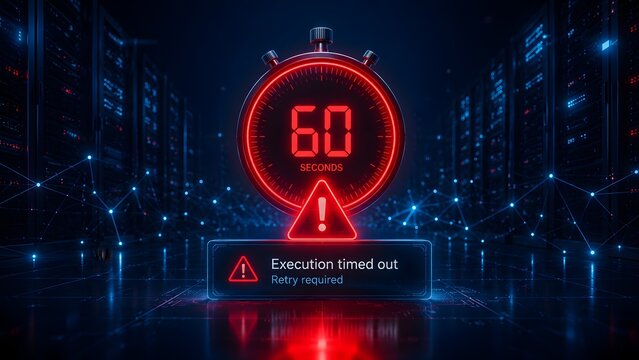 Execution Timed Out Error Warning And 60 Seconds Stopwatch In Server Room