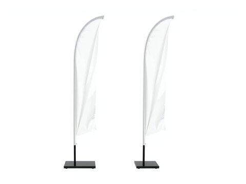 Two blank feather flags