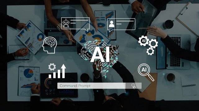 Business Team Collaboration on Artificial Intelligence Concepts with Charts, Graphs, and Brainstorming Strategies in a Modern Office Setting. Entropy.
