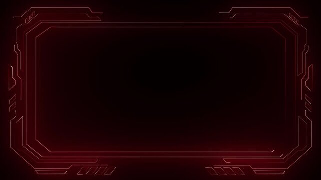 Glowing colored neon frame with moving lines on a transparent alpha channel background in a seamless loop. Decorative glowing neon frame ,Neon effect rectangle frame Loop background