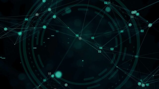 abstract green technological background video by AI