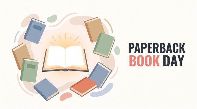 Paperback book day celebration illustration