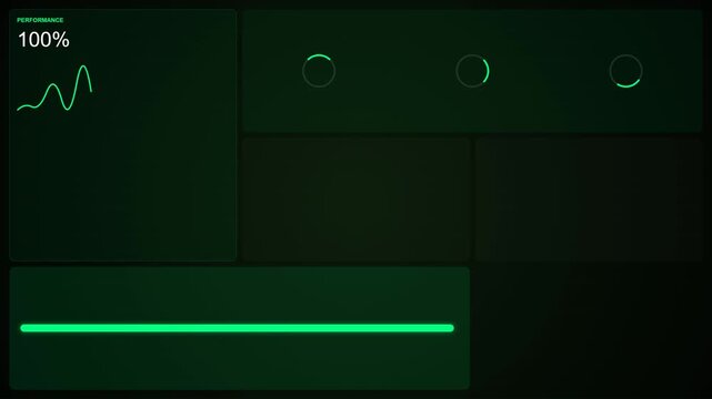 Digital futuristic interface displays data and graphs on screen
